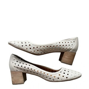 Patricia Nash Shoes Womens
Allegra Woven Leather Block
Heel Pumps Cream Size 10